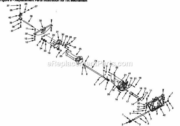 Craftsman 351228050 Left-tilting Arbor Saw Tilt Mechanism Diagram