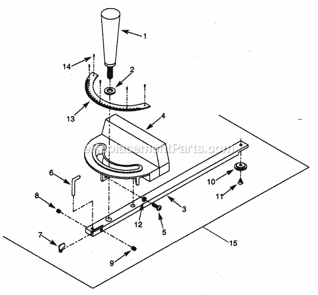 Craftsman 351228050 Left-tilting Arbor Saw Miter Gauge Diagram