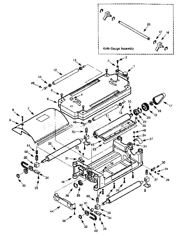 Craftsman 351233780 Planer Rollercase Diagram