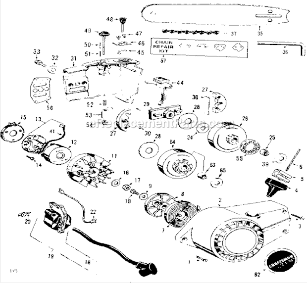 Craftsman 358352150 Chain Saw Engine Diagram