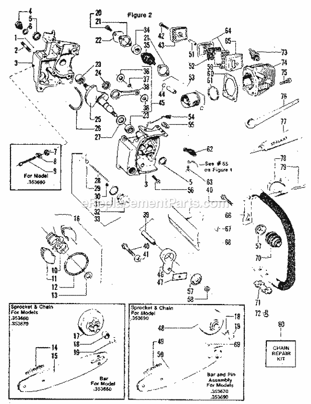 Craftsman 358353660 Gas Chainsaw Engine Diagram