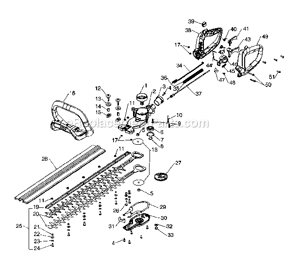 Craftsman 358796390 Hedge Trimmer HandleBlade Diagram