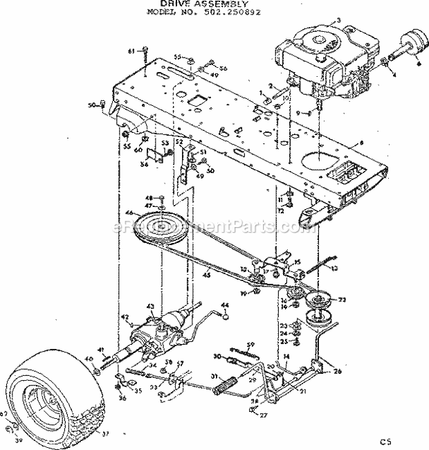 Craftsman 502250892 Lawn Tractor Page C Diagram