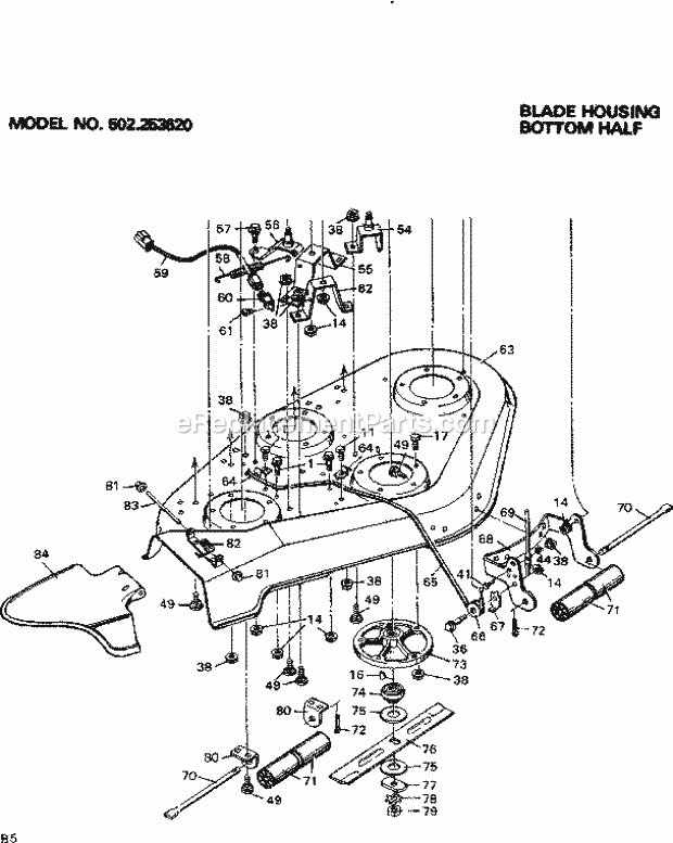 Craftsman 502253620 Lawn Tractor Page B Diagram