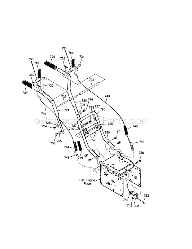 Craftsman 536881851 Snowblower Handle Diagram