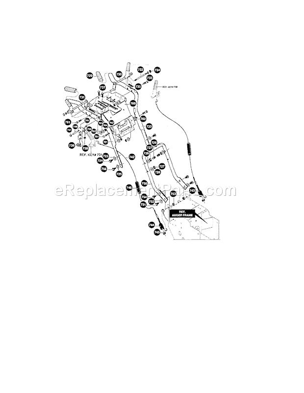 Craftsman 536882650 Snowblower Upper Handle Diagram