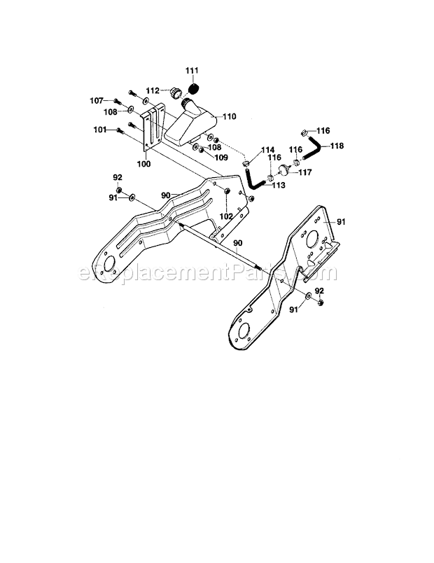 Craftsman 536885190 Snowblower Frame Components Diagram