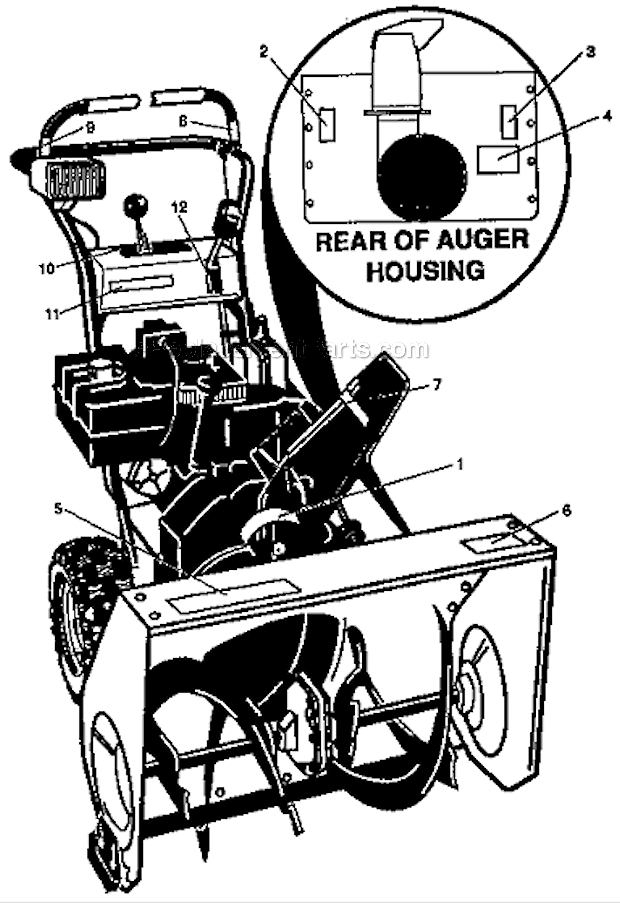 Craftsman 536886330 Snowblower Decals Diagram