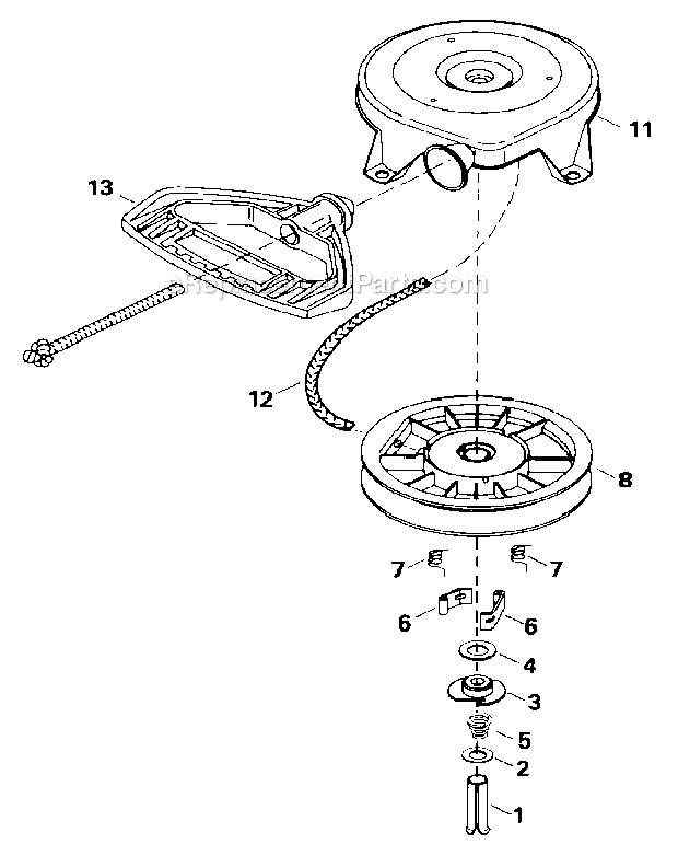 Craftsman 536886330 Snowblower Starter_590672_(71143) Diagram