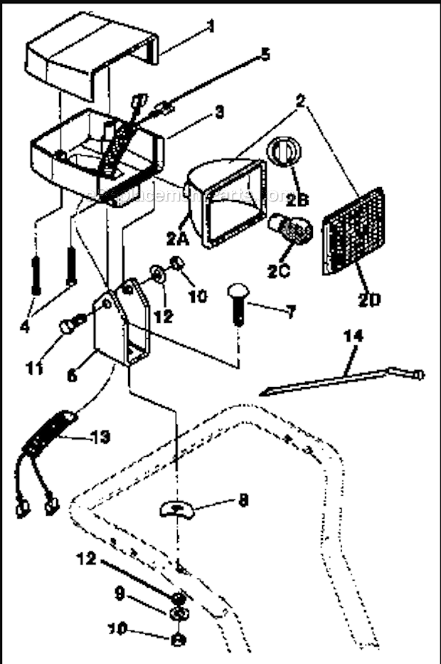 Craftsman 536886330 Snowblower Headlight_Repair_Parts Diagram