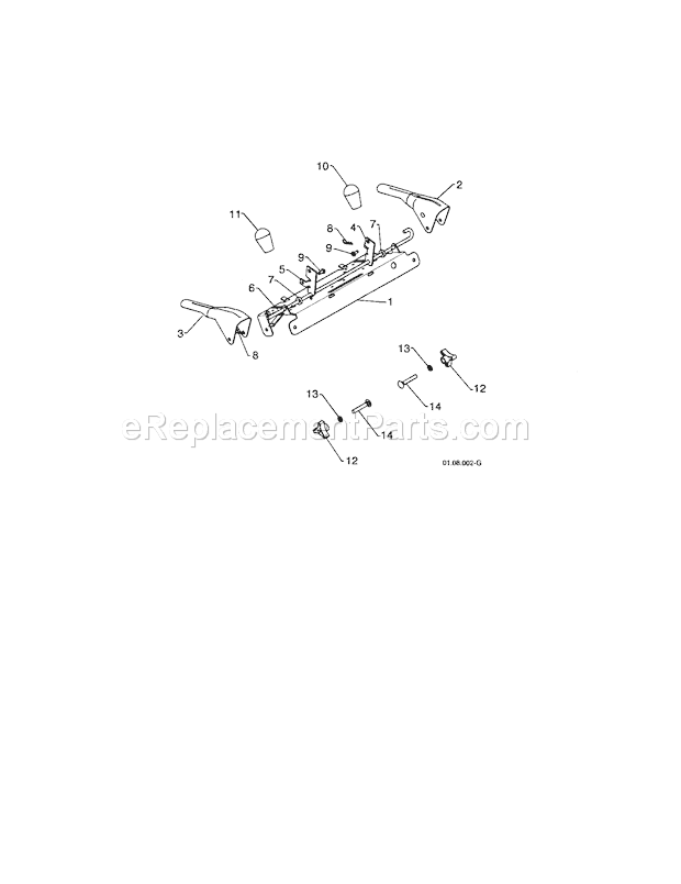 Craftsman 917253572 Snowblower Control Lever / Traction Diagram