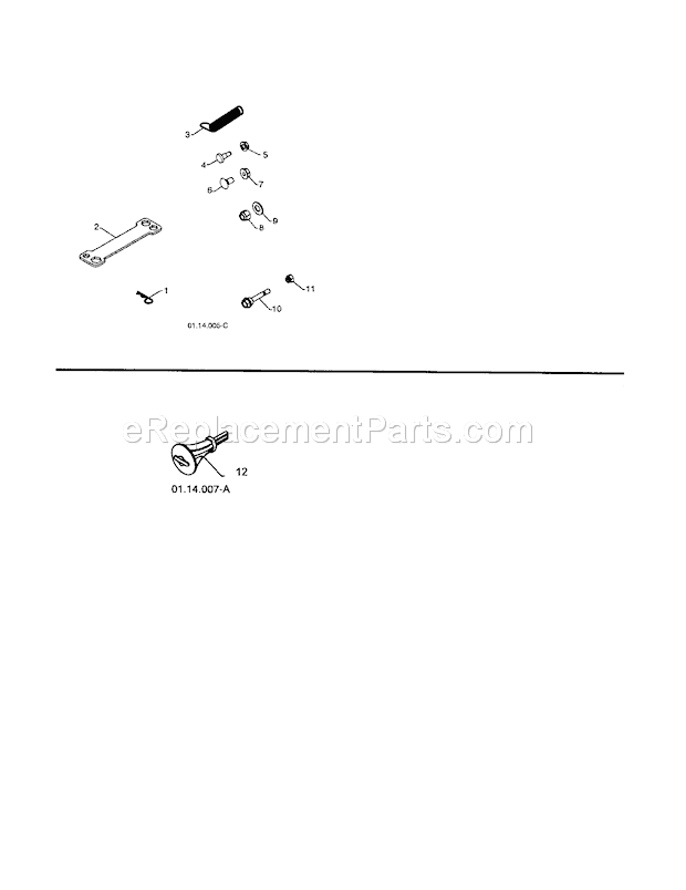 Craftsman 917253572 Snowblower Bag Of Parts / Ignition Key Diagram