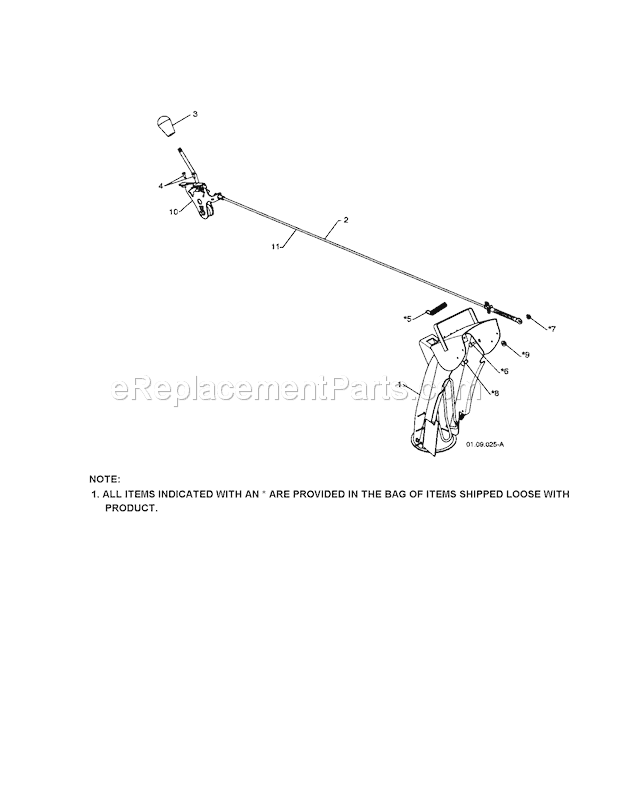 Craftsman 917253572 Snowblower Chute Kit / Deflector Contr Diagram