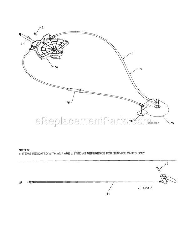 Craftsman 917254880 Snowblower Lever/Cable Rotator/Steering Diagram