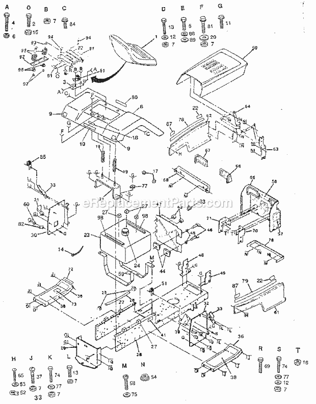 Craftsman 917254940 Lawn Tractor Page B Diagram