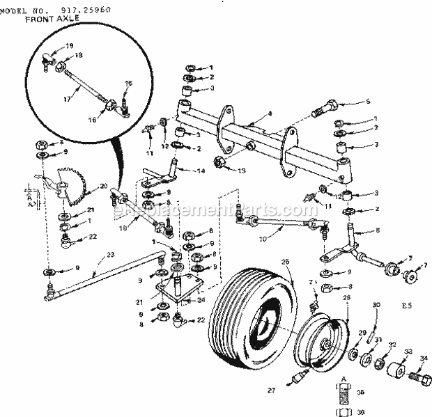 Craftsman 91725960 Lawn Tractor Page E Diagram