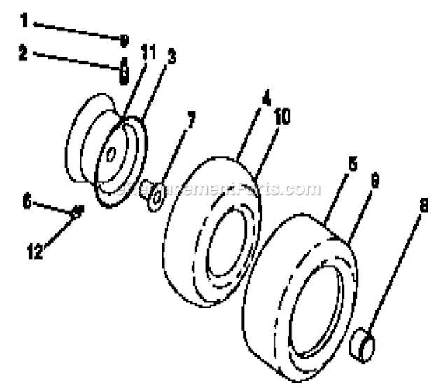 Craftsman 917273220 Lawn Tractor Wheels And Tires Diagram