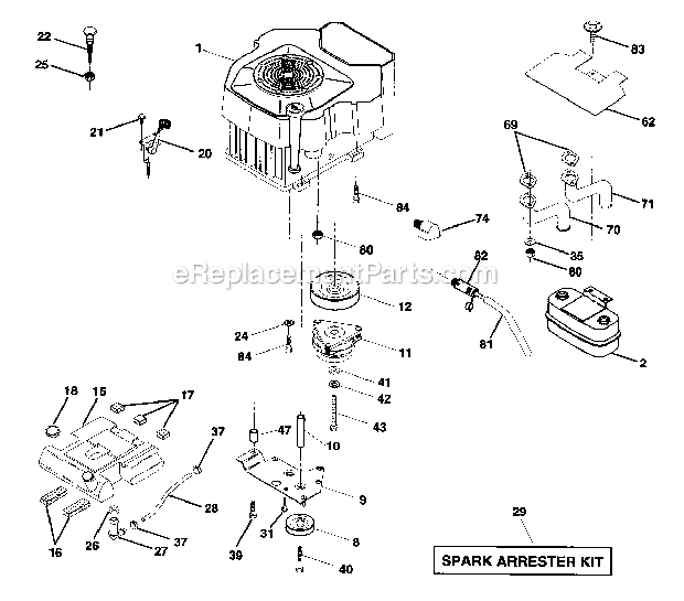 Craftsman 917275023 Tractor Engine Diagram