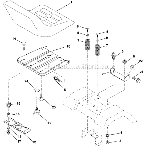 Craftsman 917287011 Tractor Seat Diagram