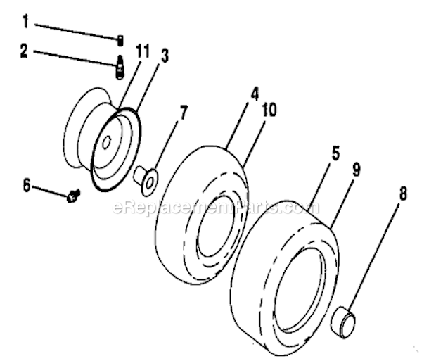 Craftsman 917289240 Lawn Tractor Wheels And Tires Diagram