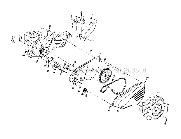 Craftsman 917296020 Rear Tine Tiller Mainframe_Left_Side Diagram