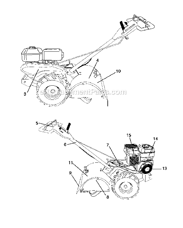 Craftsman 917296020 Rear Tine Tiller Decals Diagram