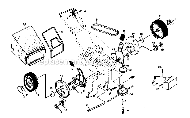 Craftsman 917377151 Lawn Mower Grassbag Assembly Diagram