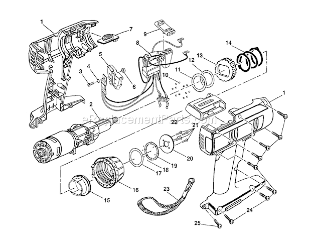 Craftsman 973113400 Drill-driver Housing And Motor Diagram