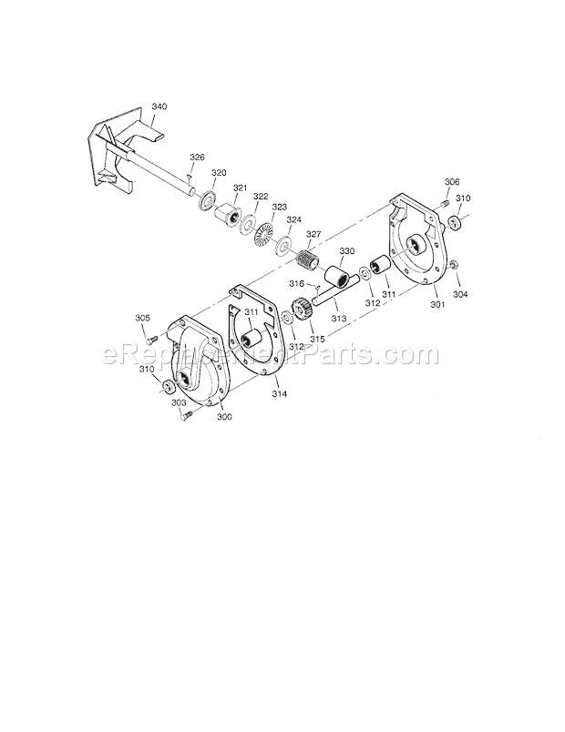 Craftsman C950524302A Snow Blower Gearcase Diagram