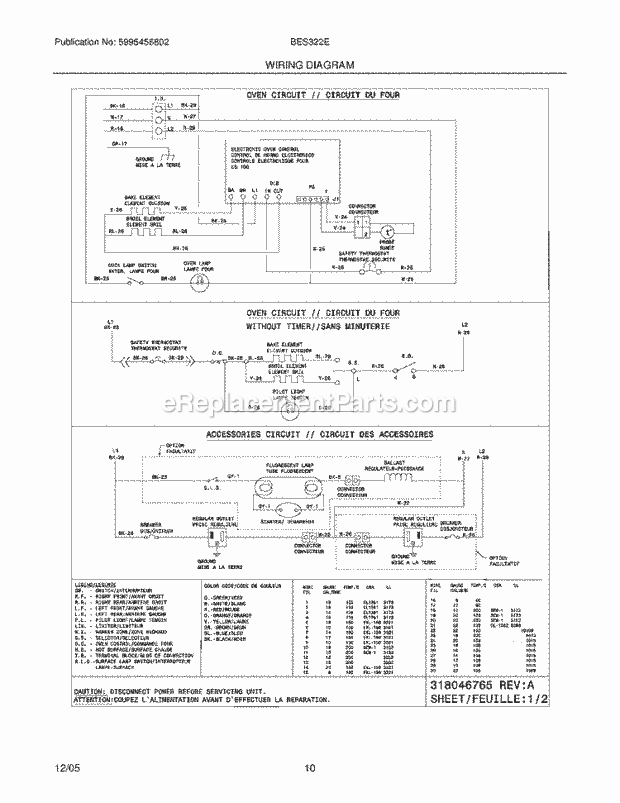 Crosley BES322ES3 Freestanding, Electric Electric Range Page G Diagram