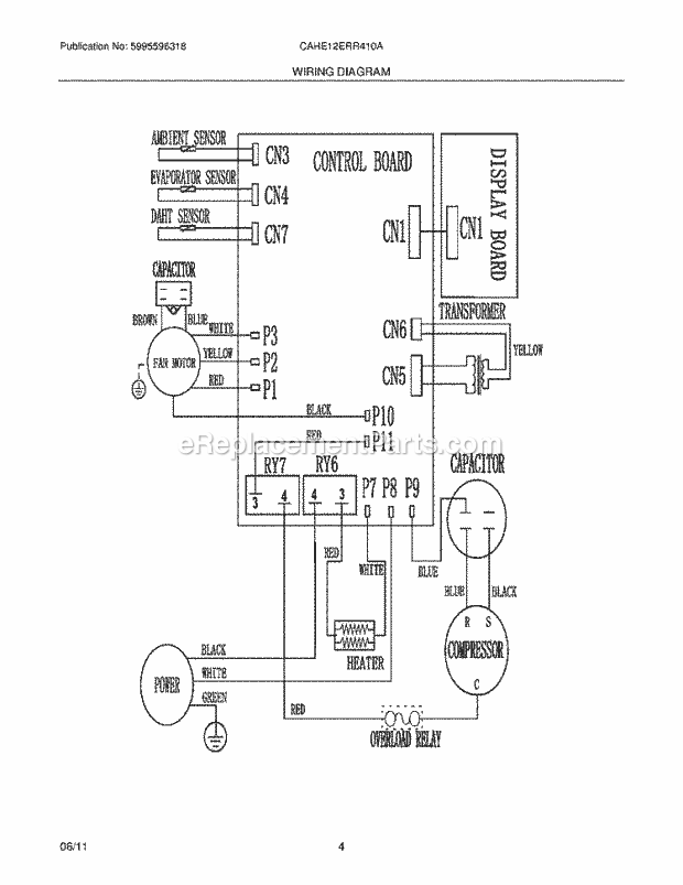 Crosley CAHE12ERR410A10 Room Air Conditioner Page C Diagram