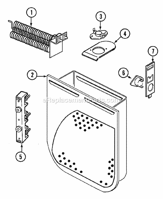 Crosley CDE20T7W Residential Crosley Laundry Heater Diagram