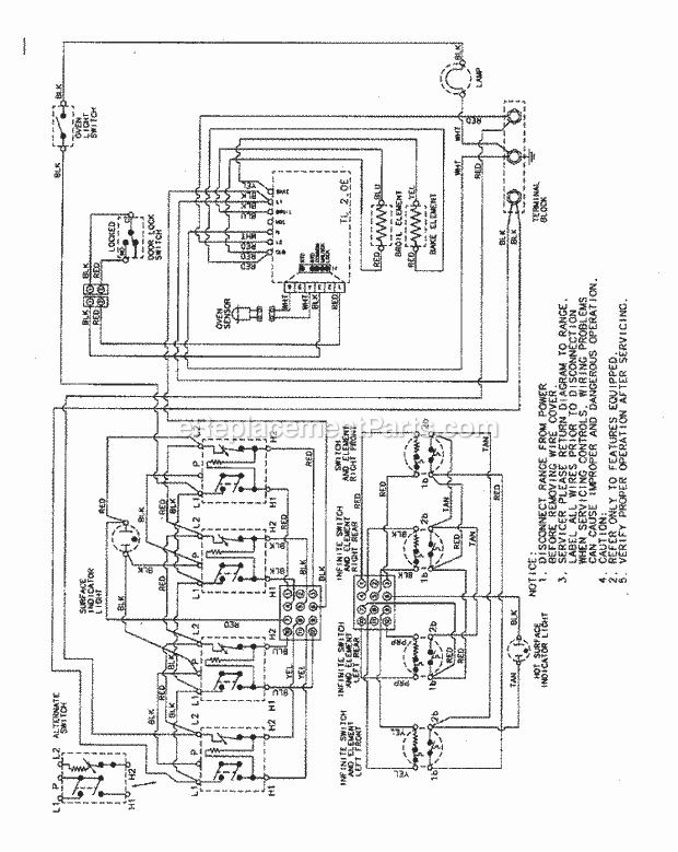 Crosley CE38700BAQ Freestanding, Electric Electric Range Wiring Information (at Series 16) Diagram