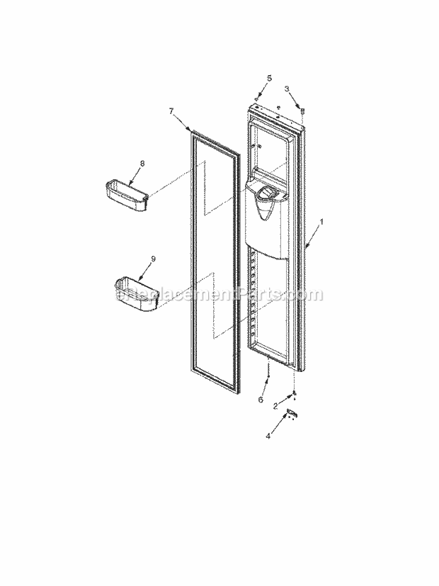 Crosley CS26G7DW (PCS26G7D0W0) Ref - Sxs/I&w Freezer Door Diagram