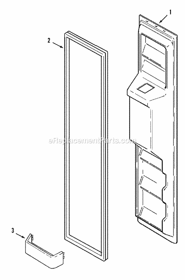 Crosley CS27G6DB Side-By-Side Refrigerator Freezer Inner Door Diagram