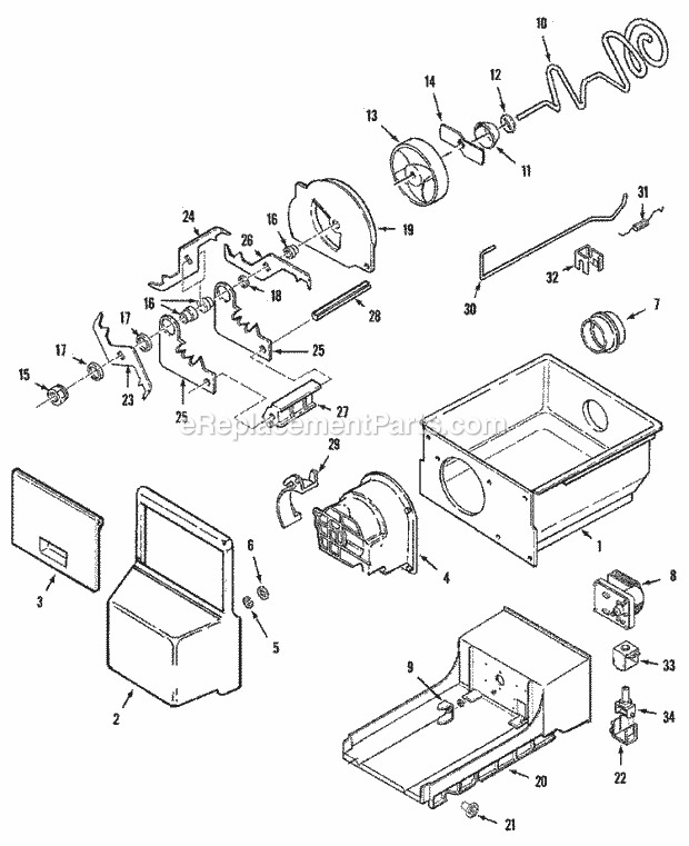 Crosley CS27G6DB Side-By-Side Refrigerator Ice Bin Diagram