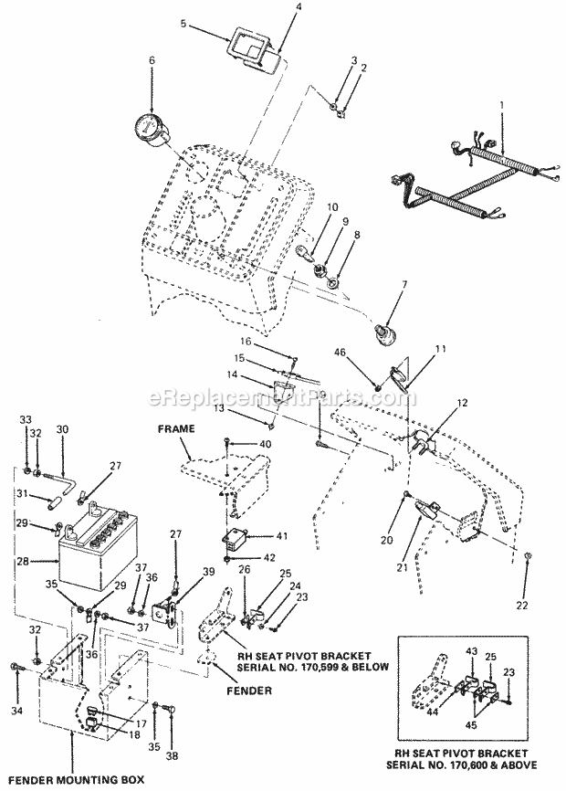 Cub Cadet 1320 (147008-207400, 139-232-100, 131-232F100, 130-) Lawn Tractor Electrical Diagram
