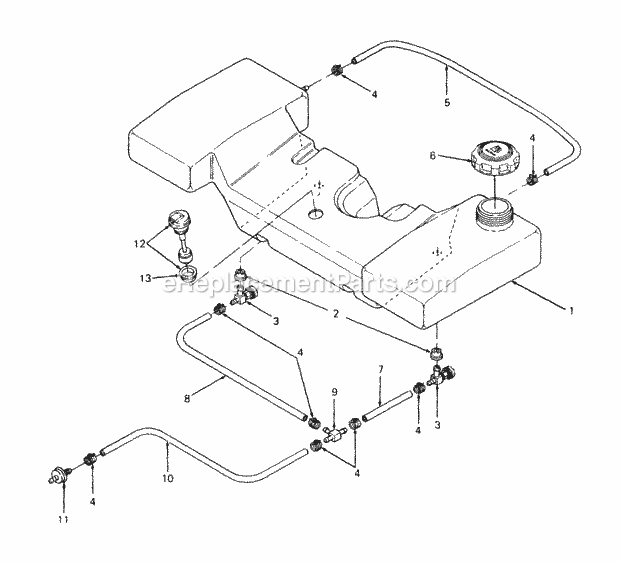 Cub Cadet 1440 (821060-880000, 144-633-100, 142-633-100, 145-) Garden Tractor Fuel Tank Diagram