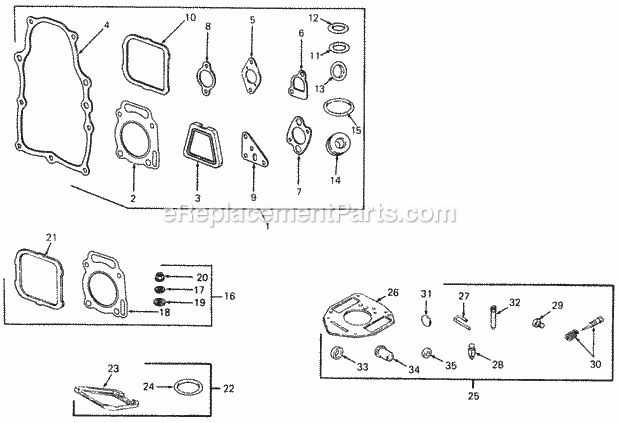 Cub Cadet 1440 (821060-880000, 144-633-100, 142-633-100, 145-) Garden Tractor Gasket Set & Valve Overhaul Kits Diagram