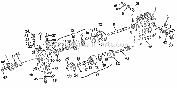 Cub Cadet 147 (2050041U, 2050203U) Garden Tractor Hydrostatic Transmission Diagram