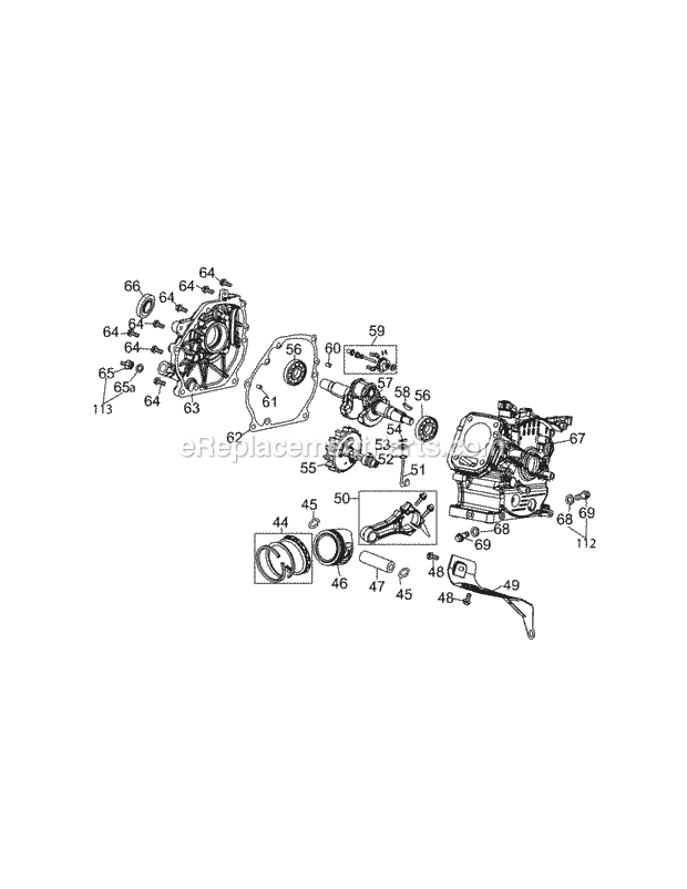 Cub Cadet 170-T0B Engine 170-T0b Crankcase Diagram