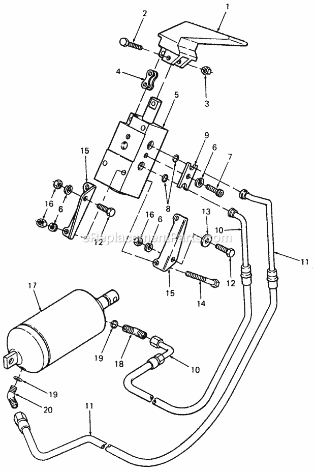 Cub Cadet 1782 (800000-821059, 140-712-100, 141-712-100) Super Garden Tractor Hydraulic Lift/Controls Diagram