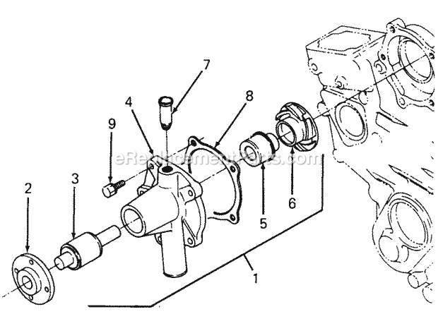 Cub Cadet 1782 (800000-821059, 140-712-100, 141-712-100) Super Garden Tractor Water Pump Diagram