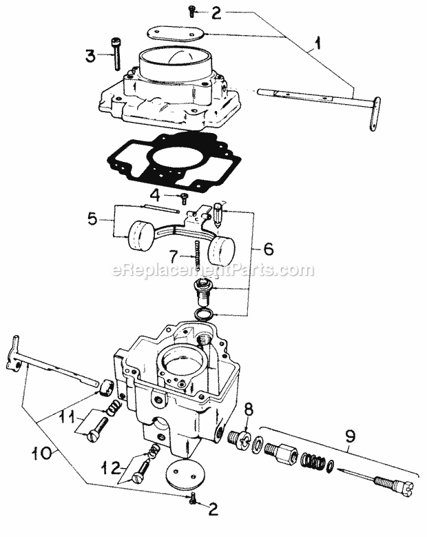 Cub Cadet 1912 (145-982-100, 146-982-100, 145-982-399, 146-98) Super Garden Tractor Carburetor Diagram