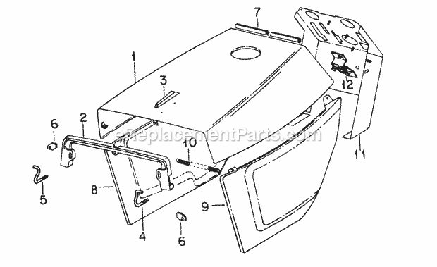 Cub Cadet 1912 (145-982-100, 146-982-100, 145-982-399, 146-98) Super Garden Tractor Hood Diagram