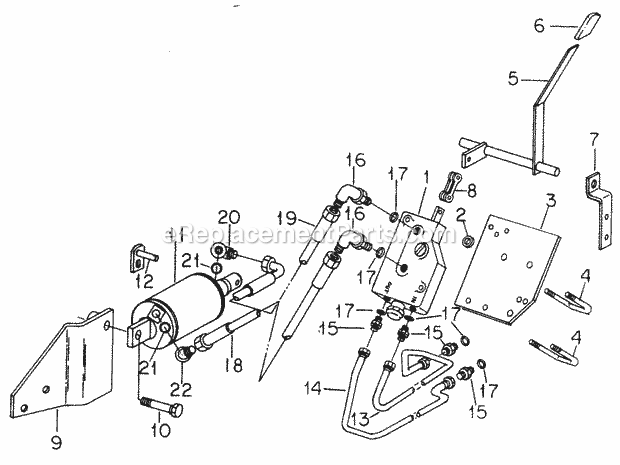 Cub Cadet 1912 (145-982-100, 146-982-100, 145-982-399, 146-98) Super Garden Tractor Hydraulic Lift Diagram