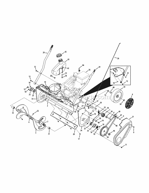Cub Cadet 1X (31AS2S5D710, 31AS2S5D756) (2015) 221HP Snow Thrower Drive System & Auger Assembly Diagram