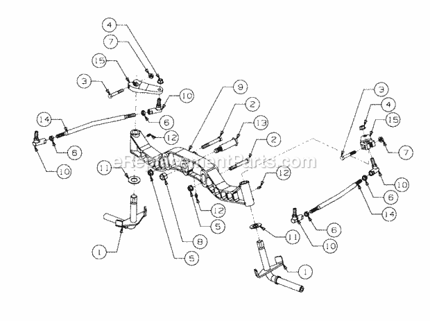 Cub Cadet 2135 (239001-326005, 135-214F100, 134-214F100) Tractor Front Axle and Connections Diagram