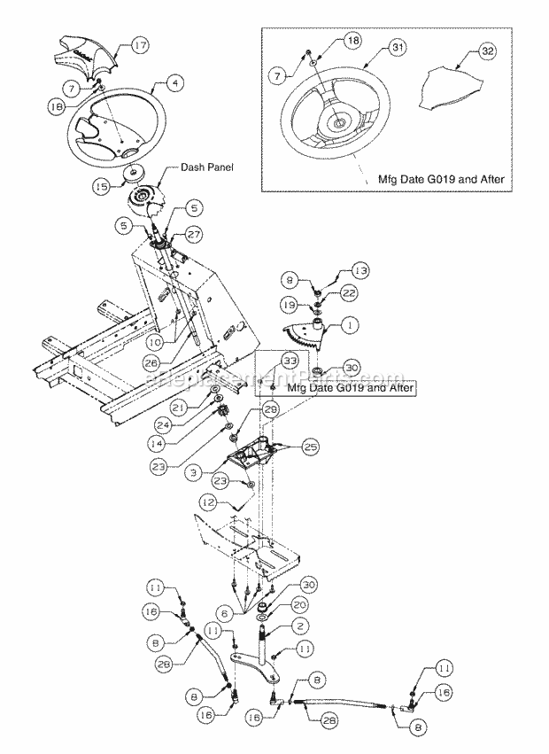 Cub Cadet 2164 (13A-264G100) Tractor Steering Diagram