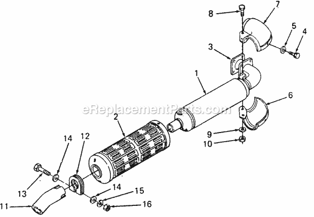 Cub Cadet 2182 (816536-821059, 141-741-100) Super Garden Tractor Muffler Diagram